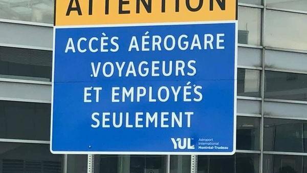 French-only sign at Trudeau Airport removed following complaint - Vimarsana News