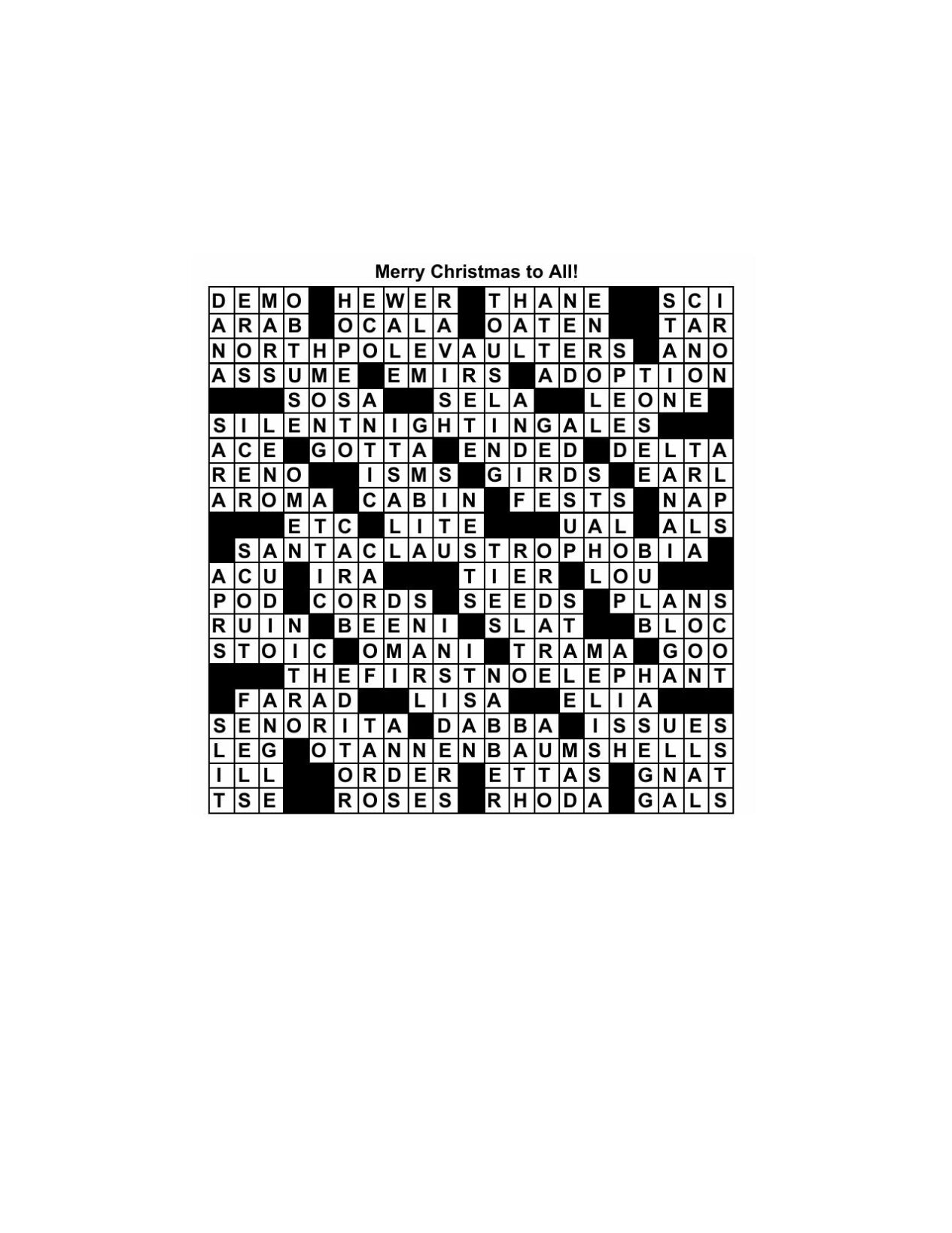 Merry Christmas to All! Solution Fun