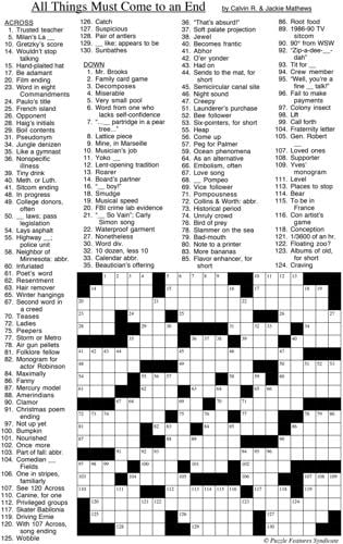 All Things Must Come to an End Crossword Puzzle Fun thesuburban com