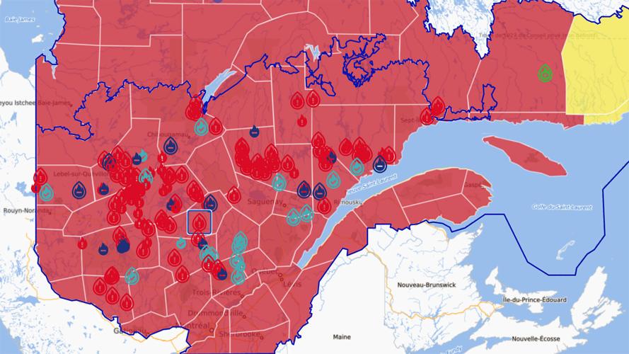 Poor air quality from hundreds of fires burning across Quebec