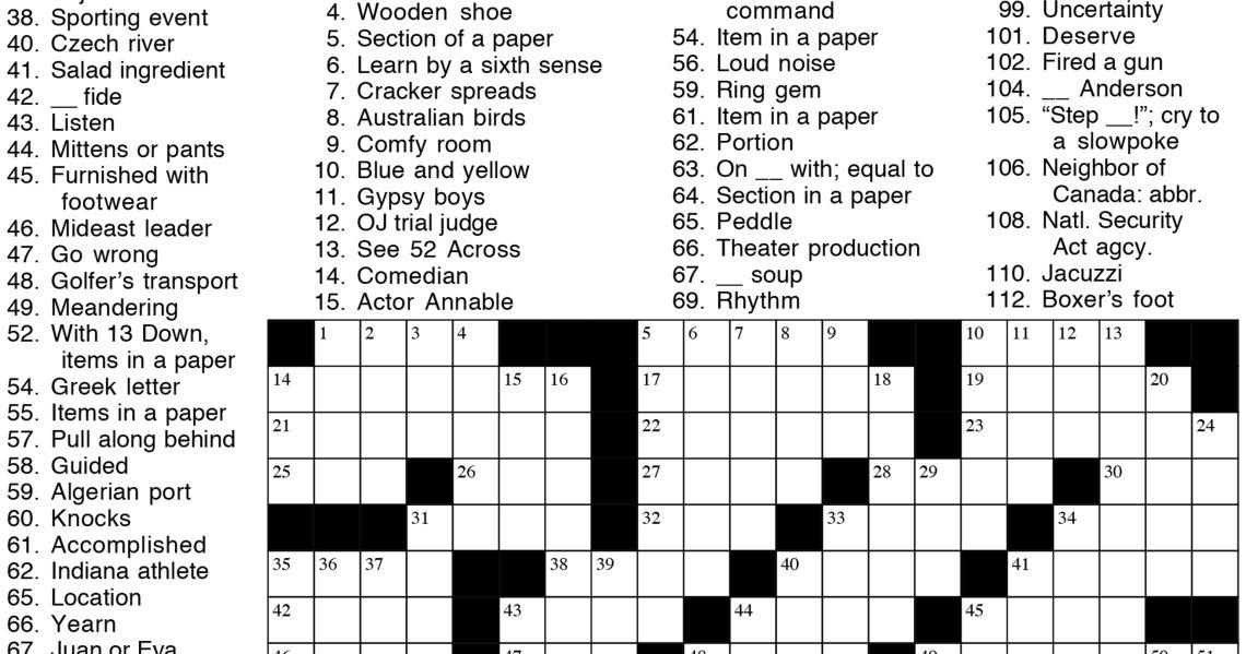 In the Newspaper Crossword Puzzle Fun thesuburban com