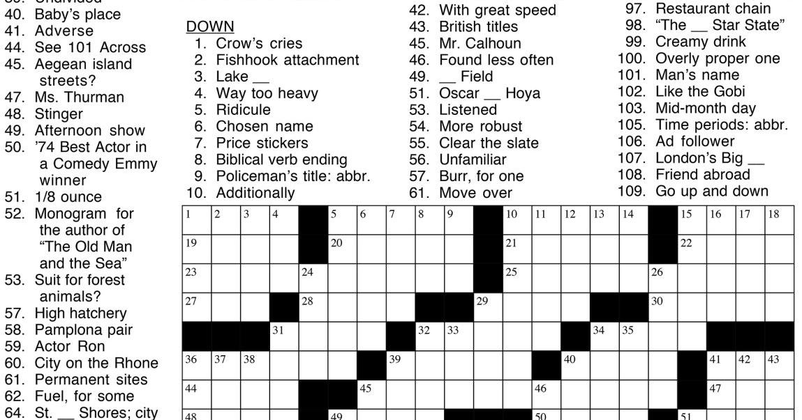 The Suburban Crossword Puzzle Hear Here Fun thesuburban com