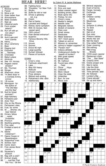 The Suburban Crossword Puzzle Hear Here Fun thesuburban com