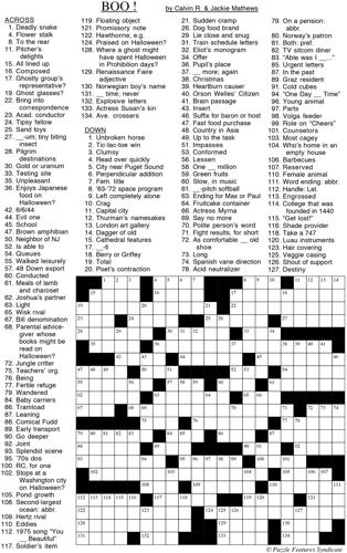 Crossword - October 28, 2015 - BOO | Fun | thesuburban.com