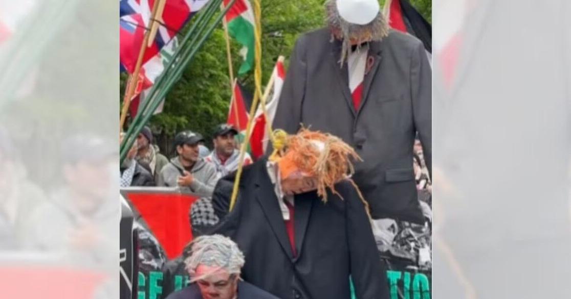 Trump, Netanyahu, and Ben Gvir hung in effigy, police investigating