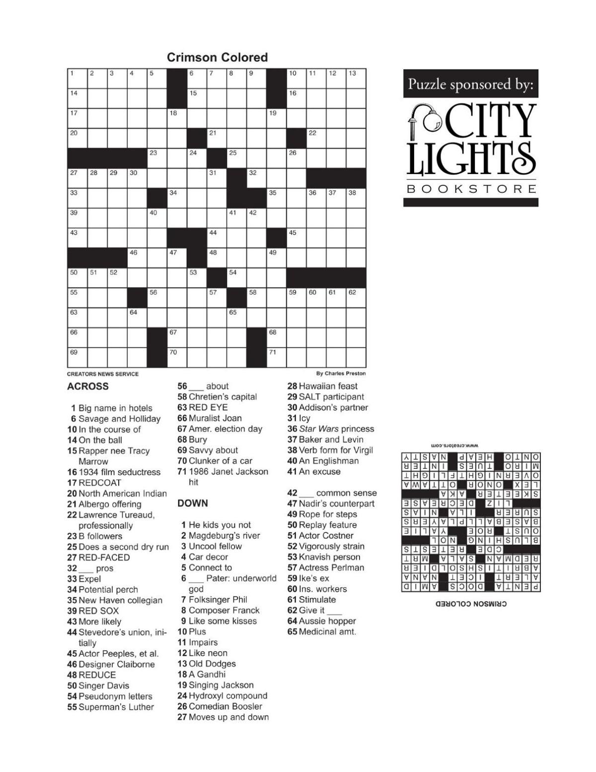Crossword Aug 27 2015 Crossword Thesylvaherald Com