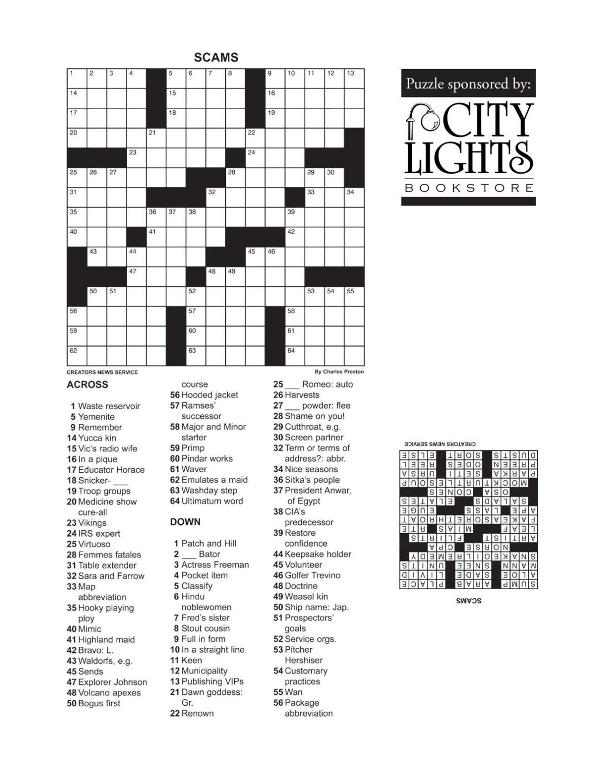 Crossword - August 18, 2016 | Crossword | thesylvaherald.com
