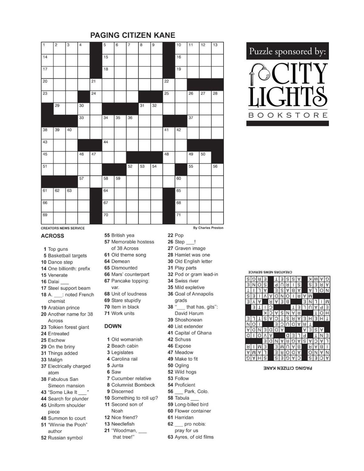 Crossword - January 19, 2017 | Crossword | thesylvaherald.com