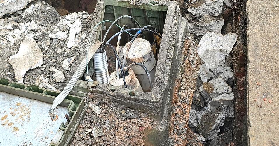 Sidewalk repair unearthed sinkhole