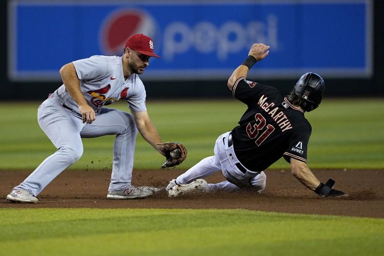 Phoenix, Arizona, USA. 22nd Apr, 2022. Jeff McNeil (1) of the New York Mets  hits a single in the top of the page 7th between the New York Mets and the  Arizona