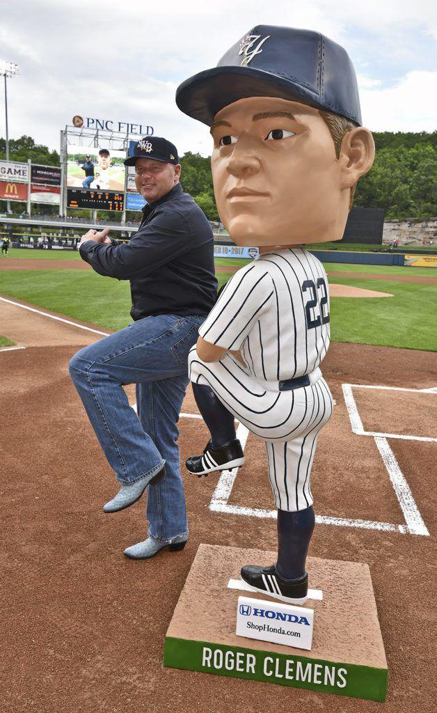 Clemens throws out first pitch at PNC Field before RailRiders game