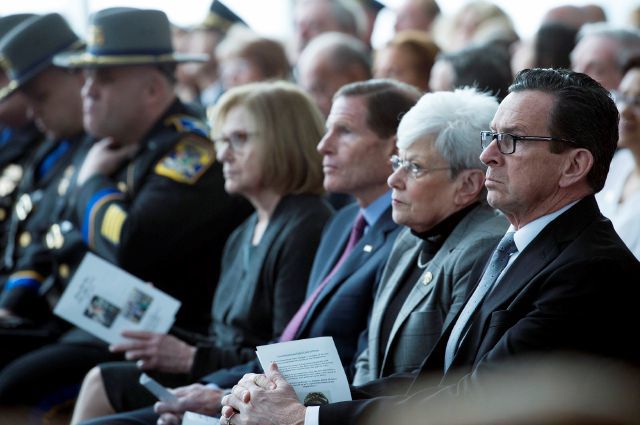 Funeral held at football stadium for Connecticut trooper killed in ...