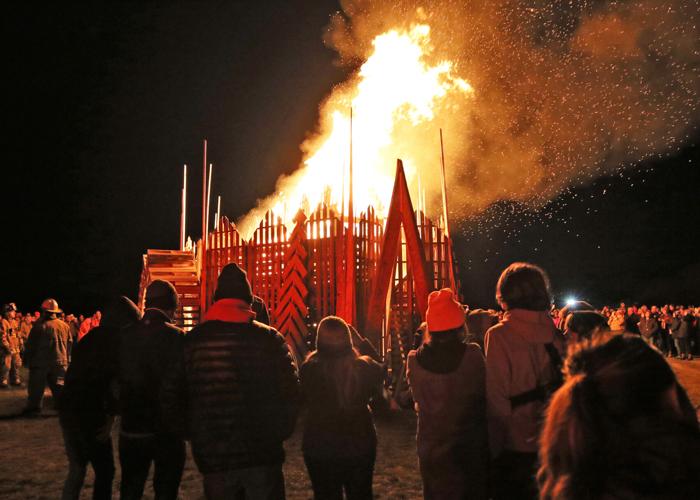 The 2022 Charlestown New Years Eve Bonfire, one day late due to rain, was held in Ninigret Park in Charlestown, RI on Sunday evening, January 1, 2023. | Karen Stellmaker, Special to The Sun.