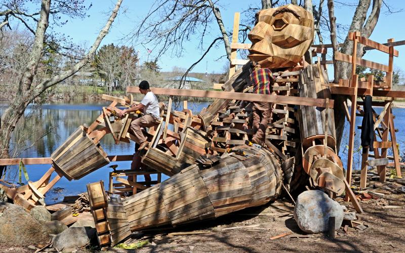 Trolls take shape at Ninigret Park for new recycled art project
