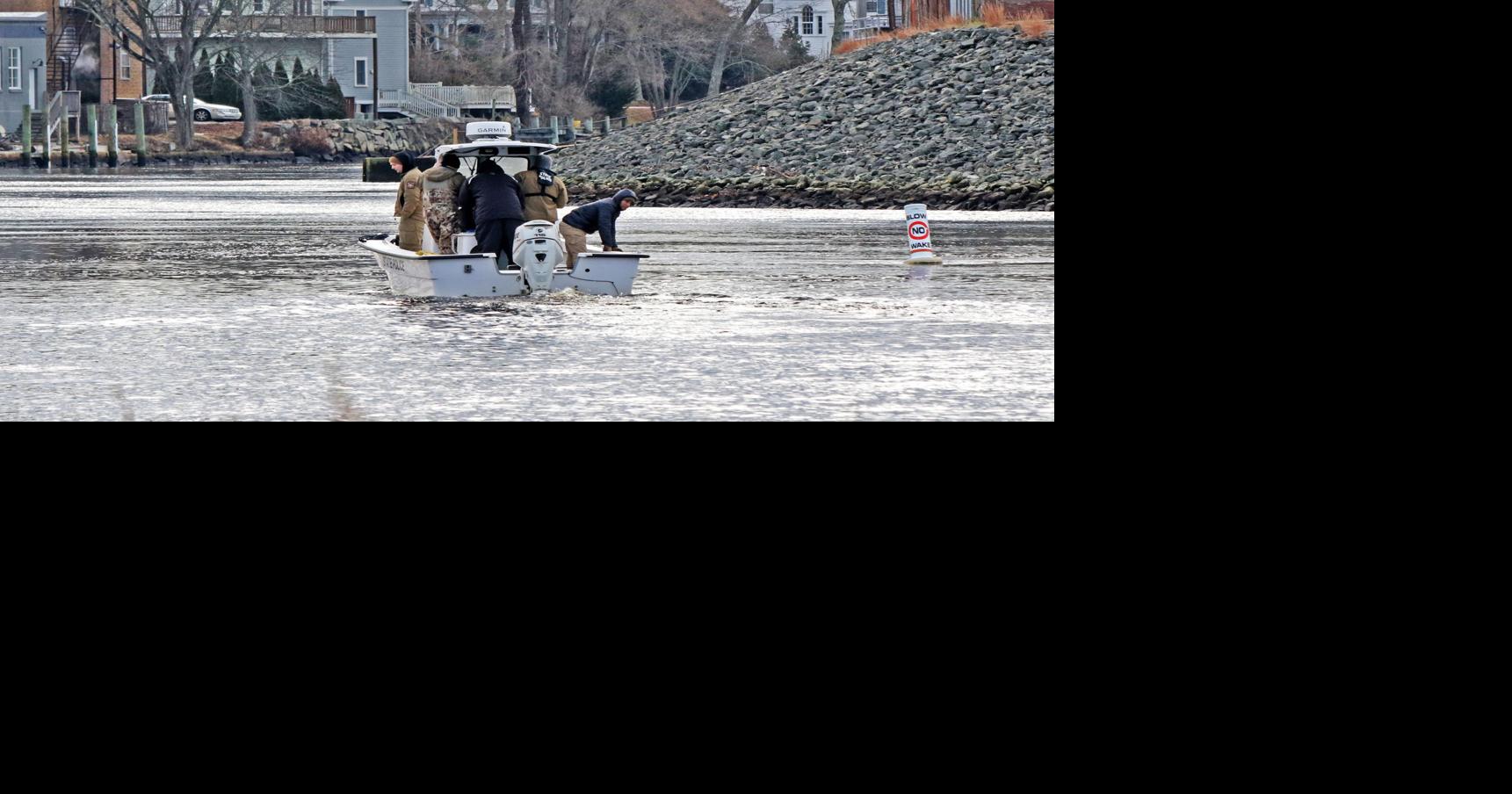 Even sonar can't find the car that's stuck in the Pawcatuck River
