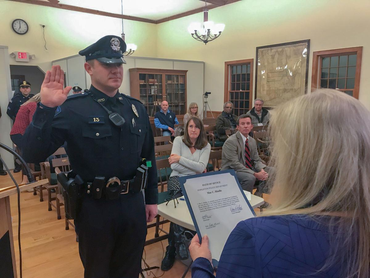 PHOTO Mac Hindle sworn in as patrolman for Hopkinton Police Department