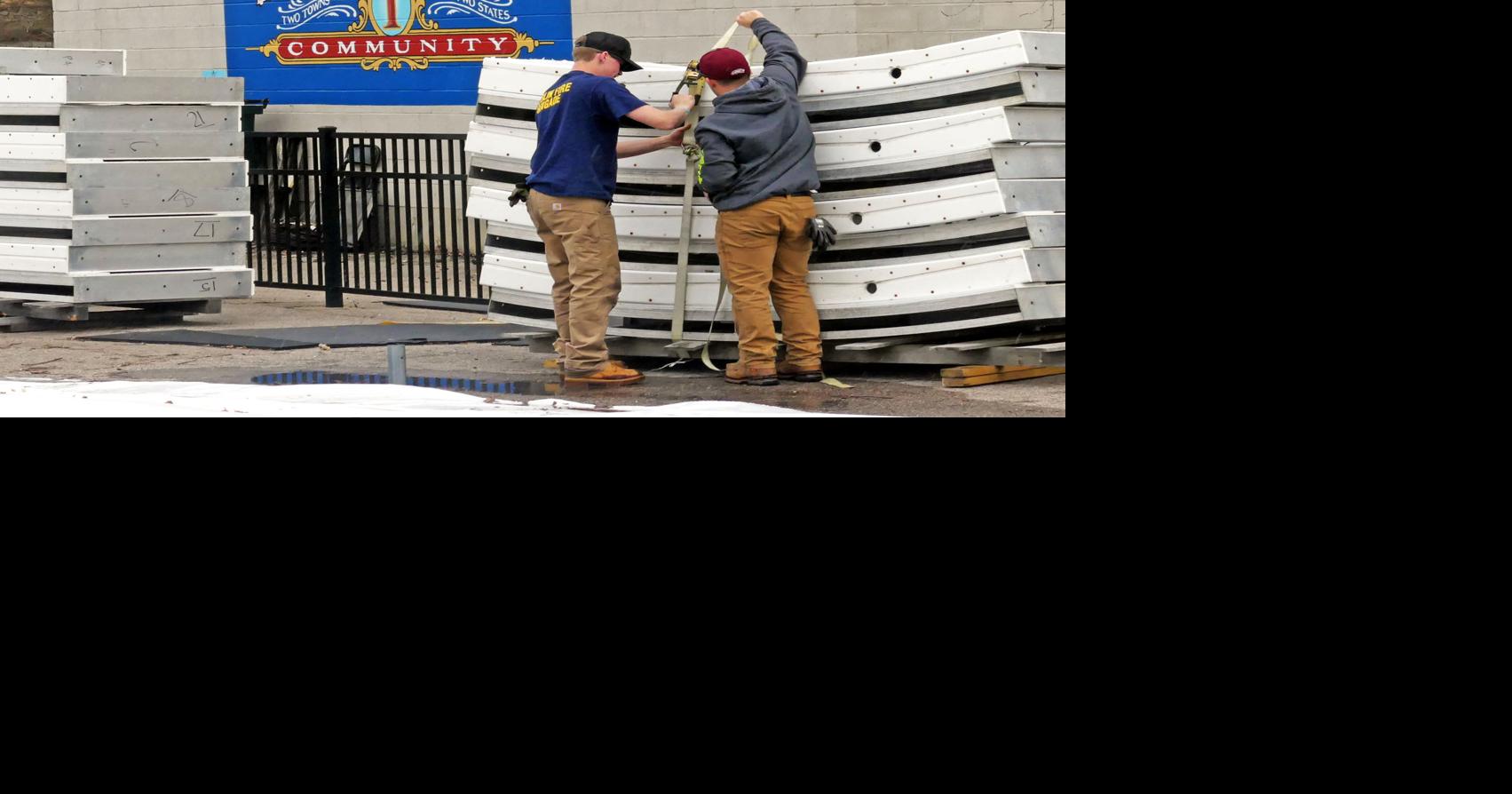 PHOTOS: Packing up the ice rink for another year | Westerly ...