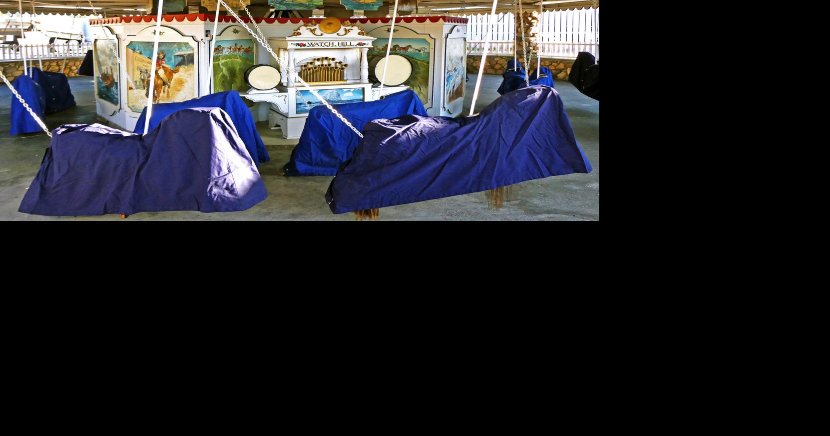 PHOTOS Carousel horses under wraps in Watch Hill until road work