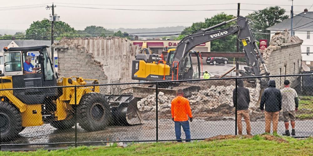 Westerly's 1884 granite building, formerly Hoxsie car dealer and Smith