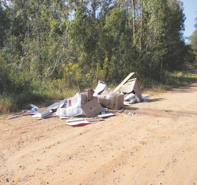 Litter on side of road