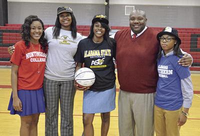 Lady Mustang basketball quartet signs with colleges, make program history