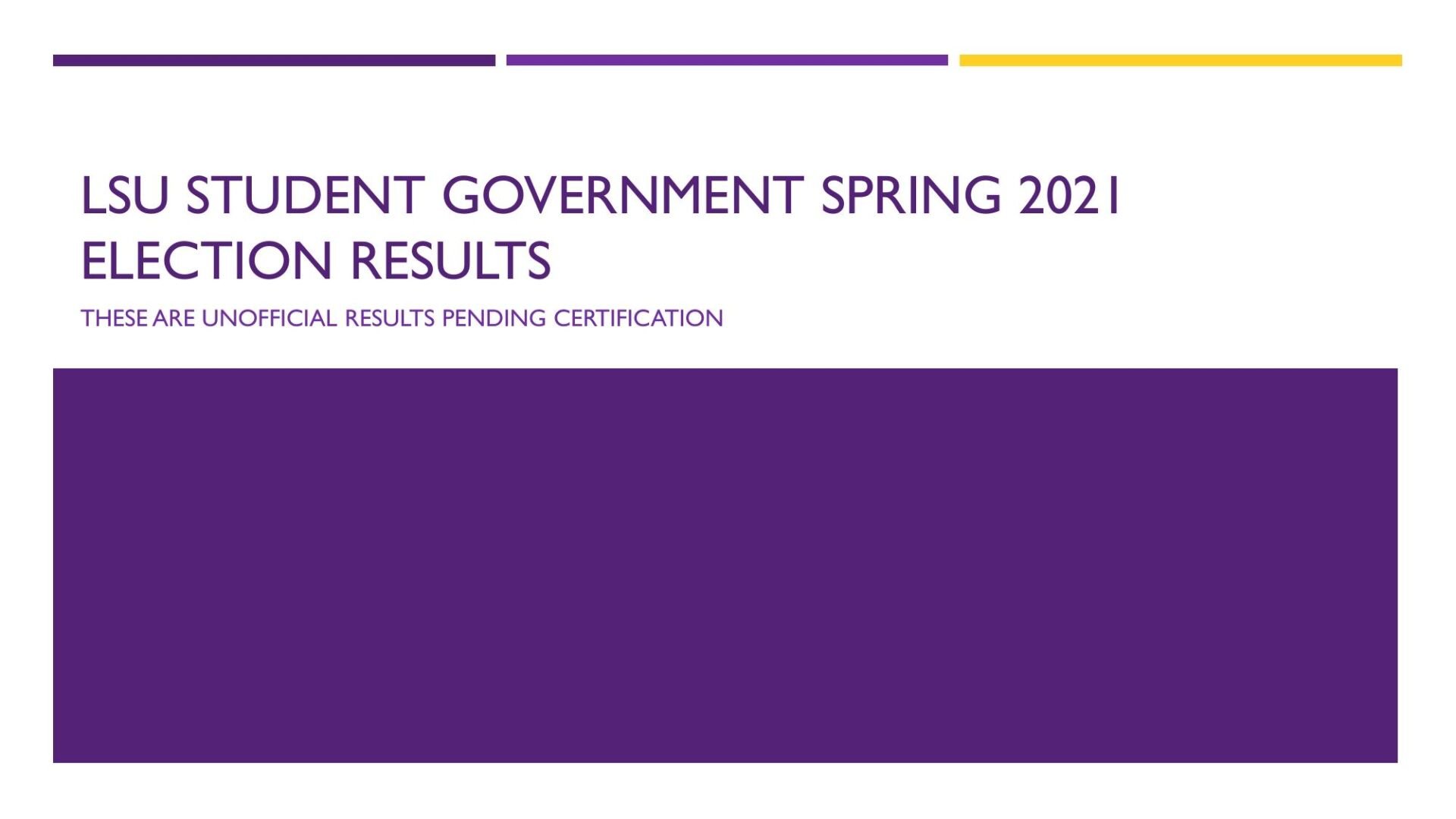 SG Election Update: BowmanMilligan Wins 2021 Spring Presidential And ...