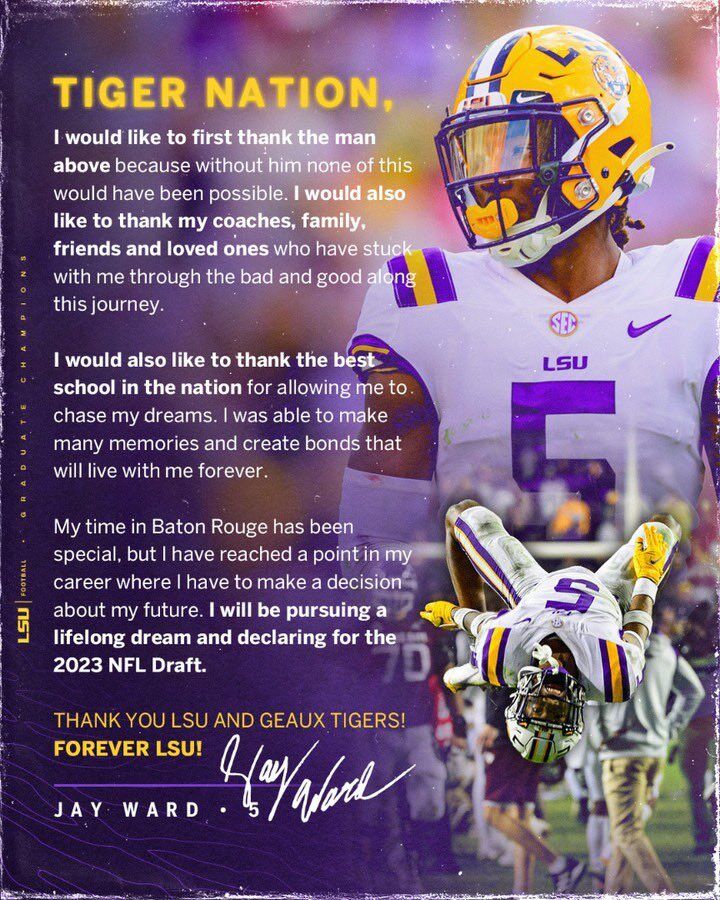 LSU DB Jay Ward selected in 2023 NFL Draft - On3