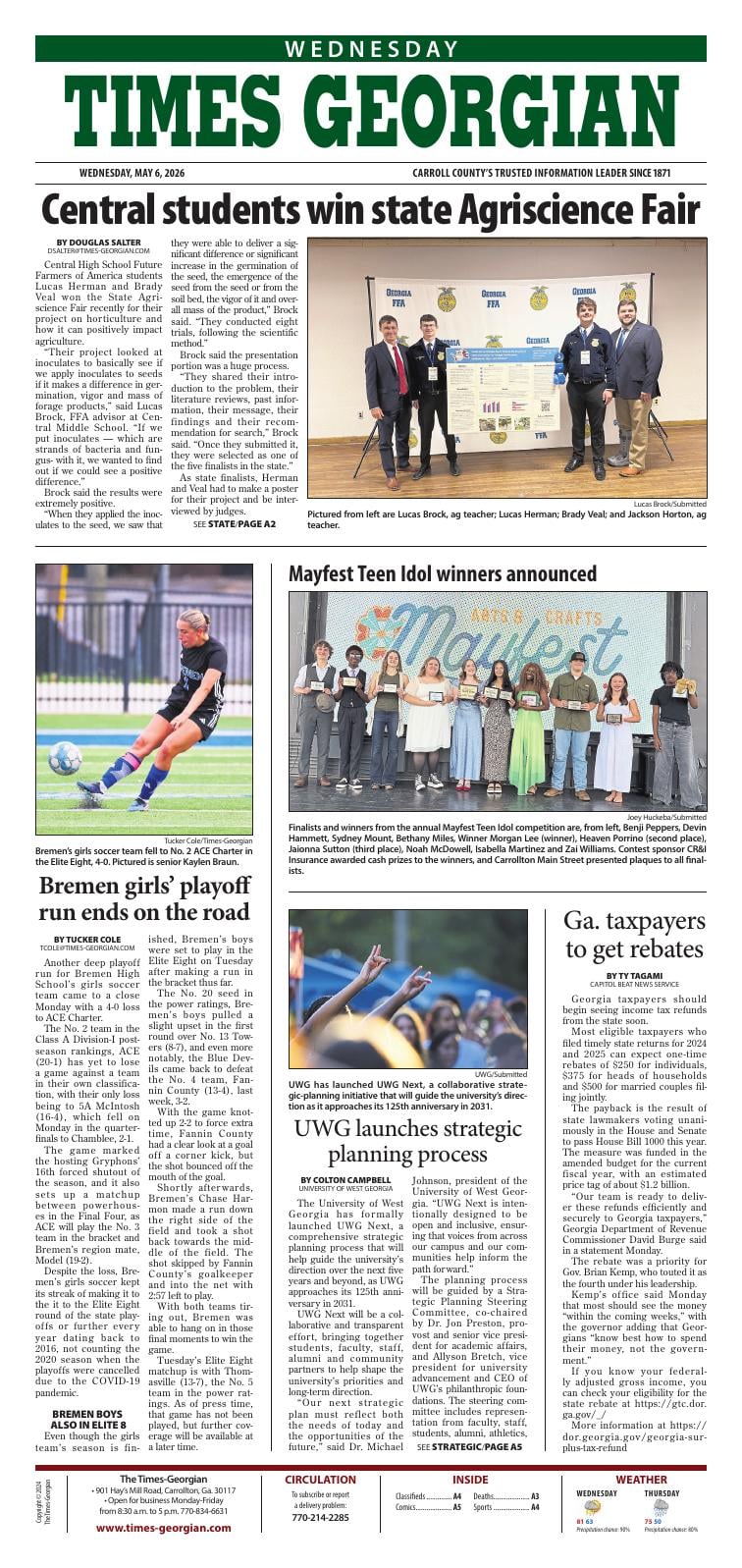Page A1 | e-Edition | times-georgian.com