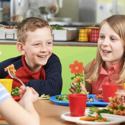 Free School Lunch Photo With Kids Eating