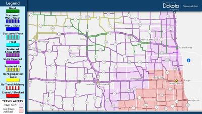 Nd Travel Road Map No Travel Advisory In Effect For Valley City As Blizzard Conditions Worsen  | | Times-Online.com