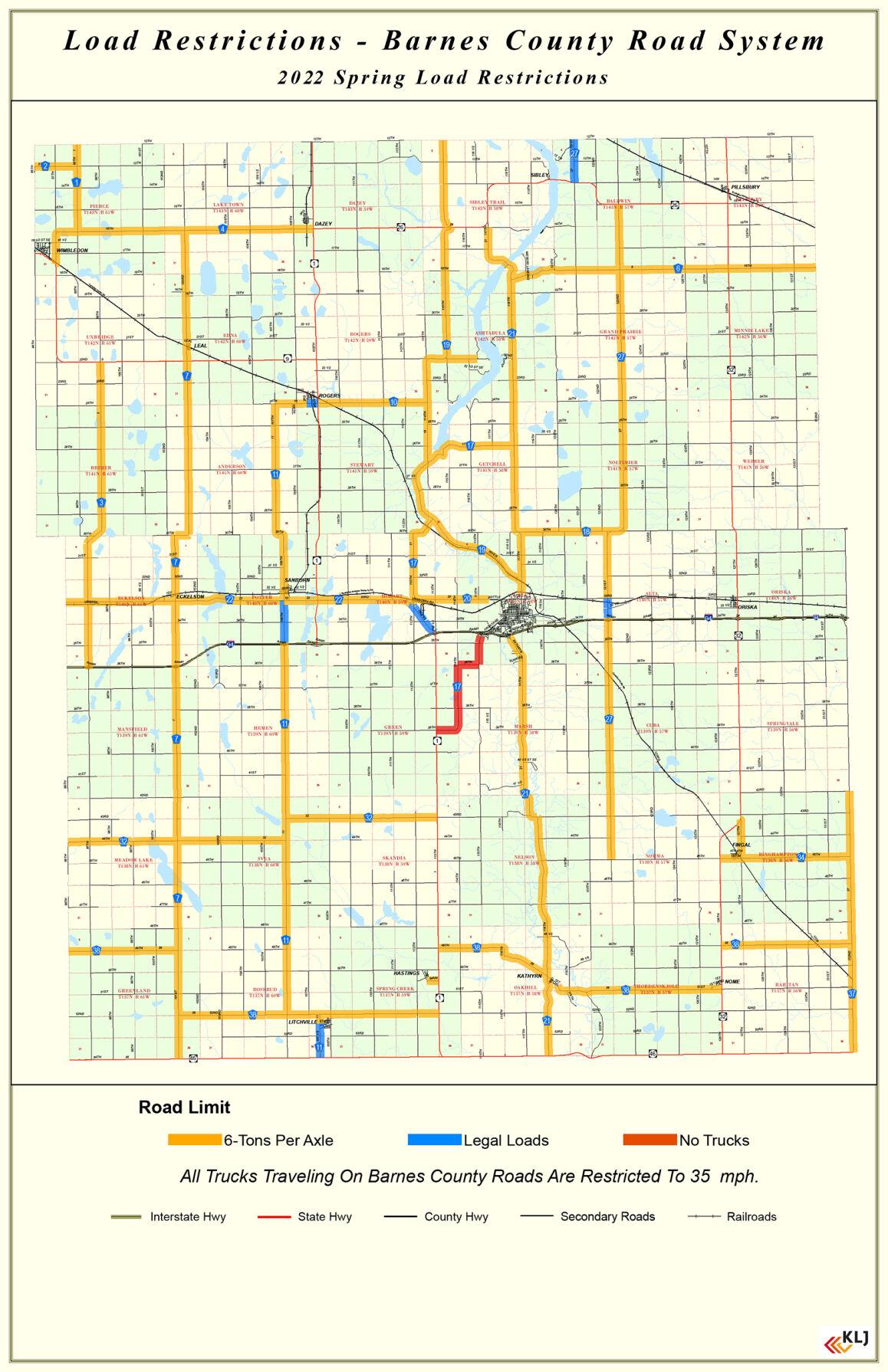 2022 Barnes County Load Restrictions News