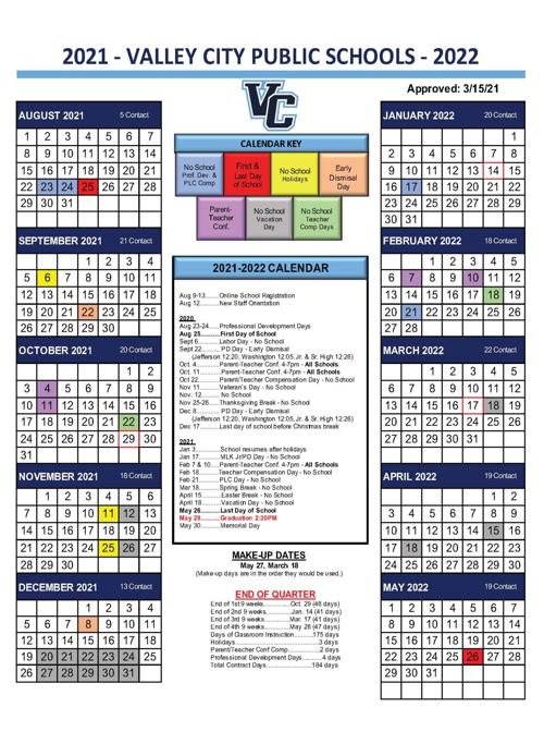 Ndsu Academic Calendar 2022 2021-22 School Calendar | | Times-Online.com