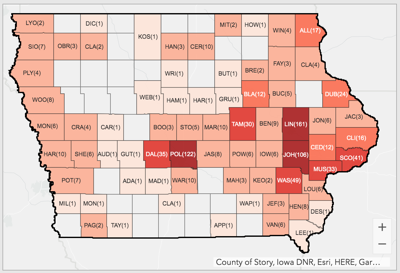 New Iowa Covid 19 Cases Include Franklin Grundy Hamilton