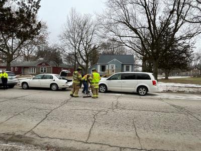 Three-car crash at the intersection of Woodland and Taylor