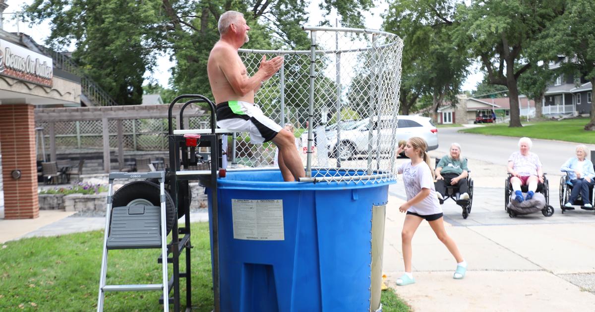 Getting wet at Village Dunkapalooza