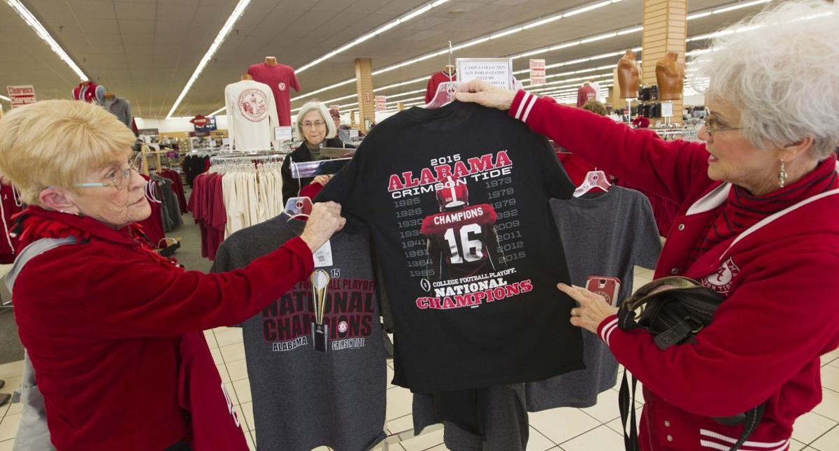 Bama Fans Flock To Stores For Tide Championship Merchandise