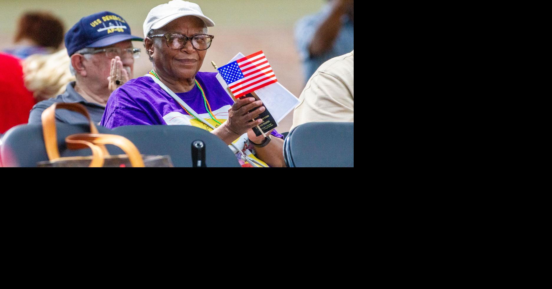 Hundreds celebrate their freedoms and America's 250th