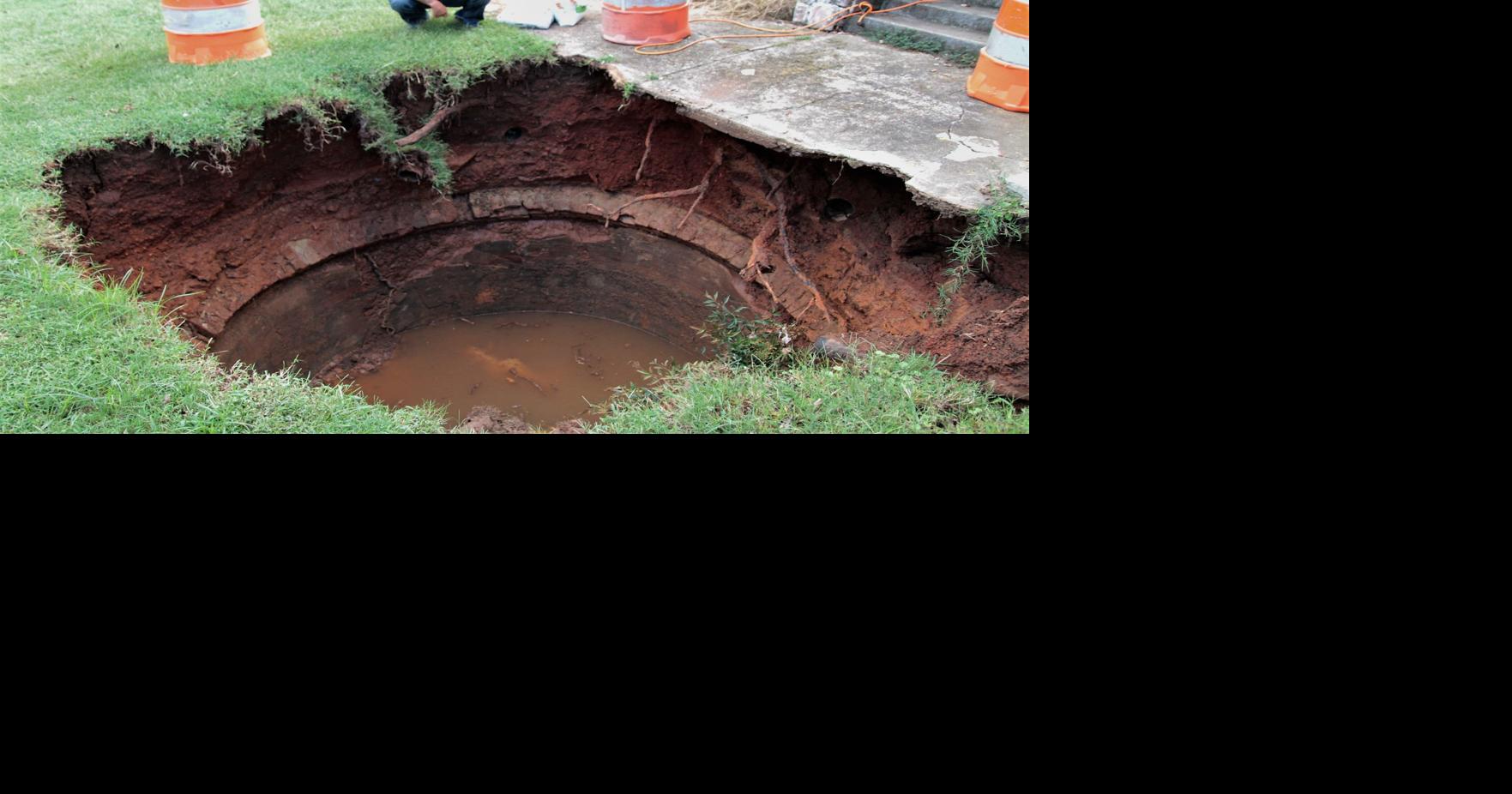 Collapsed cistern leaves gaping hole in Tuscumbia yard | News ...