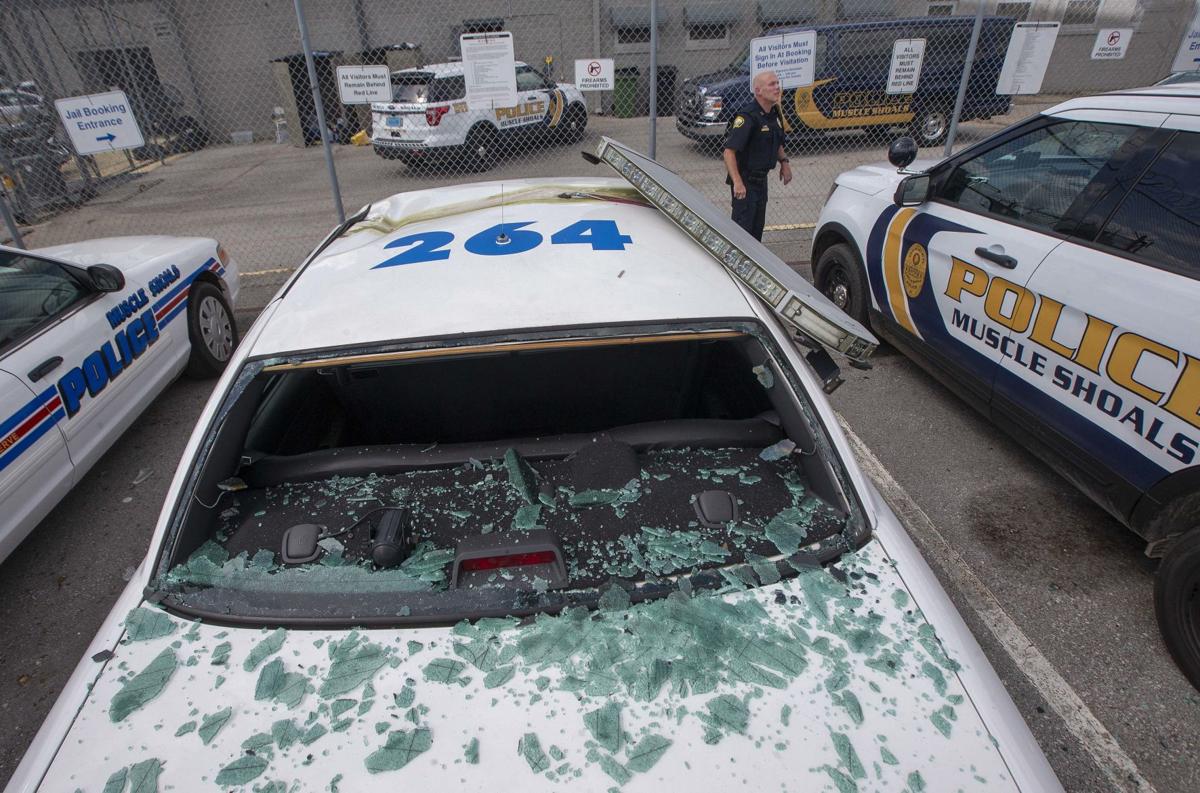 Accident Damages 7 Vehicles At Muscle Shoals Police Department