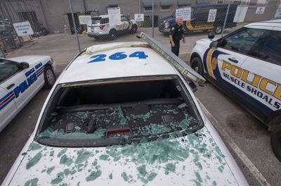 Accident Damages 7 Vehicles At Muscle Shoals Police Department