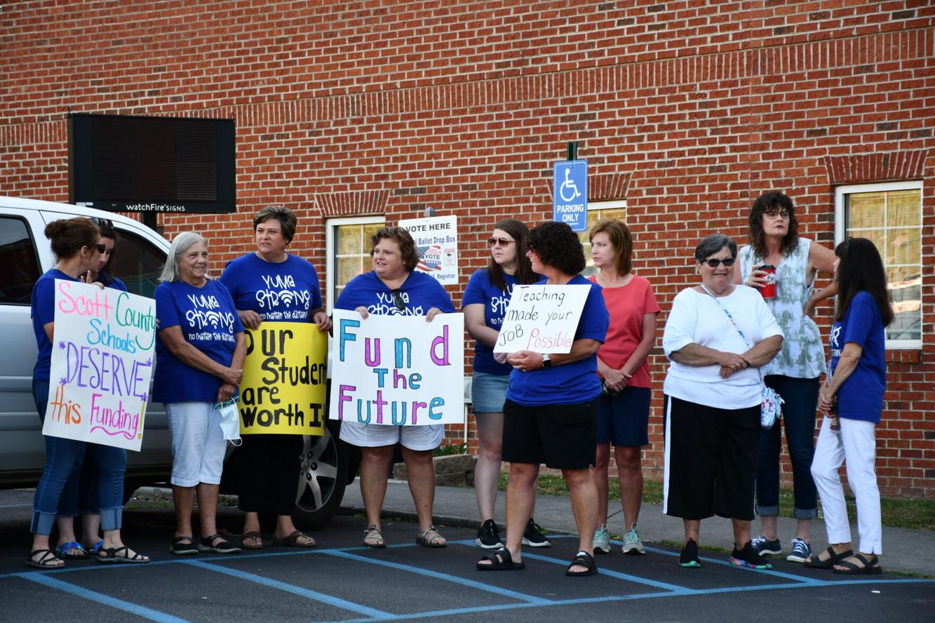 Scott County teachers protest