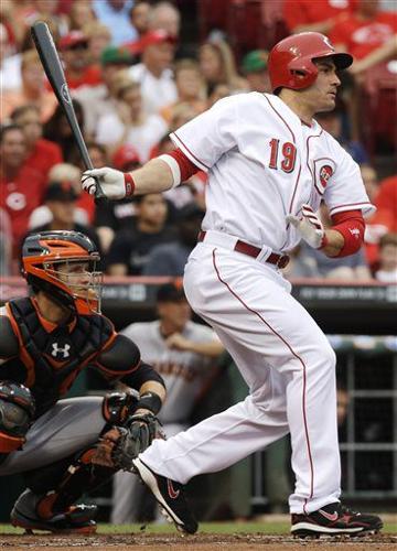 Joey Votto takes batting practice