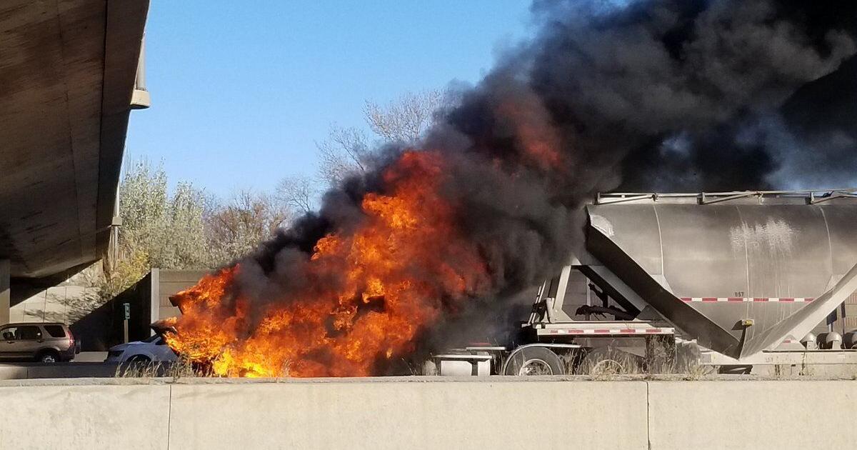 Tanker truck bursts into flames on Hwy. 427 in Toronto