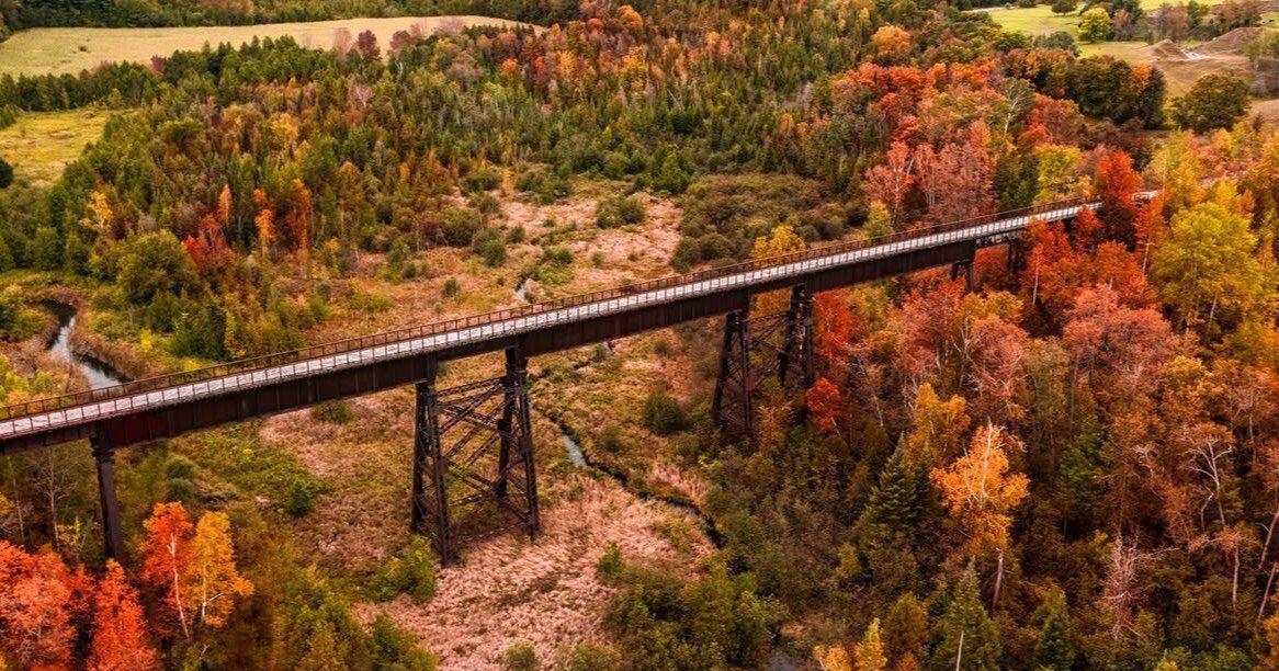 This historic trestle bridge in Ontario is pure autumn magic with panoramic views of fall foliage