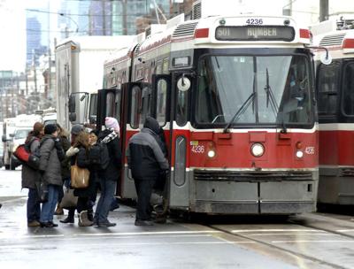 New TTC streetcar turning at Long Branch Loop 