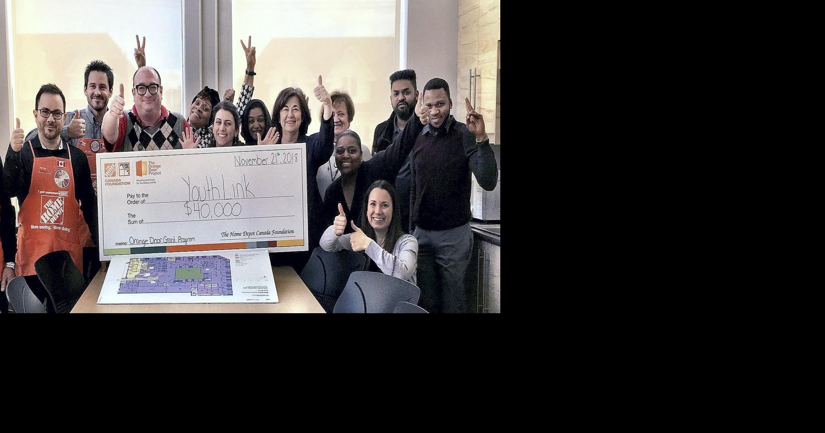 Home Depot pledges 40,000 to YouthLink shelter in Scarborough