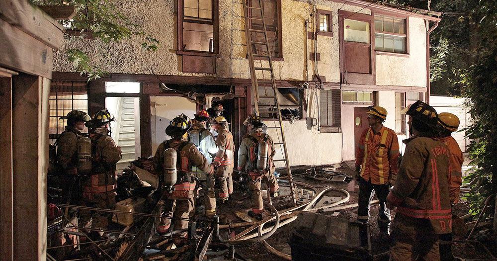 People treated for minor smoke inhalation in a fire in an apartment ...