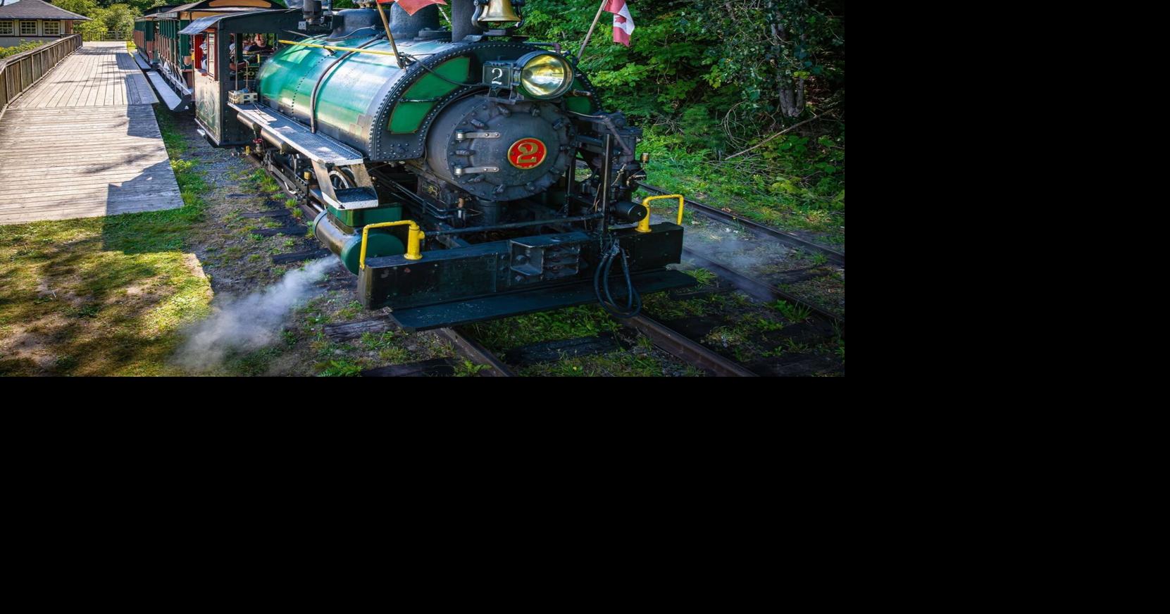 The adventure capital of Ontario has a scenic open-air train ride on a 100-year-old locomotive