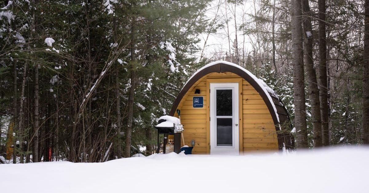 There are comfortable yurts only accessible by ski and cosy pods you can stay in at these Ontario parks