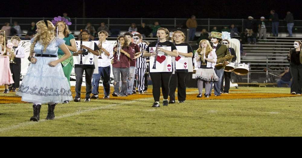 Rosman High School's Marching Tigers are performing a melody of music